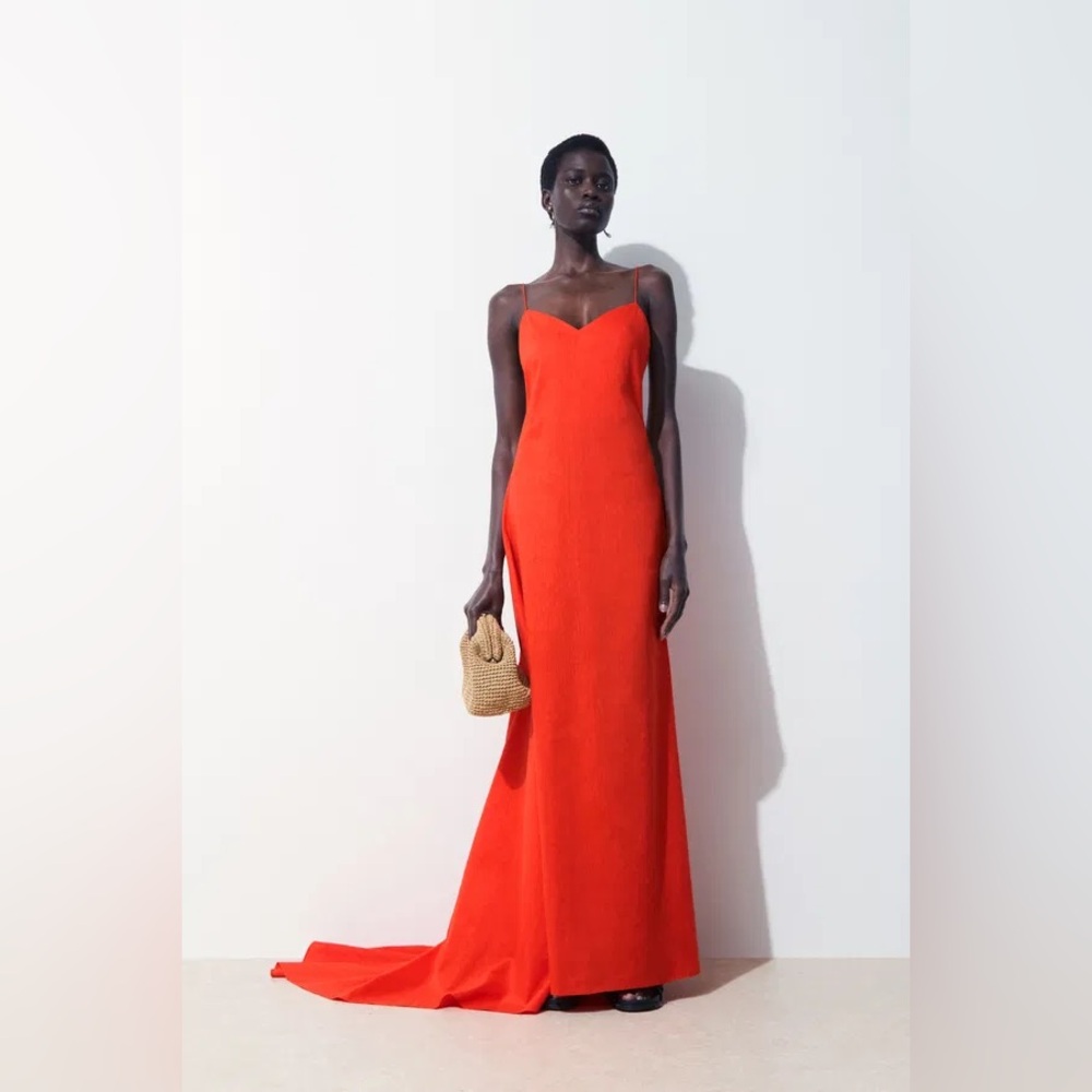 COS The V-Neck Linen Maxi Dress